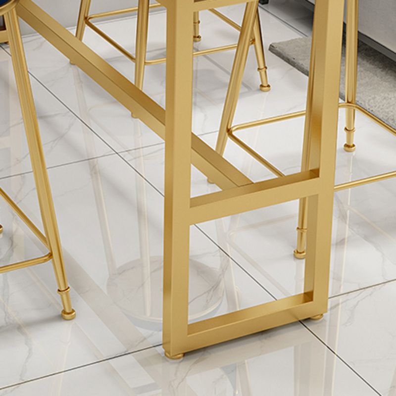 Rectangle Bistro Bar Height Cocktail Table Marble Footrest Indoor Bar Table in Gold Clearhalo 'Bar Furniture' 'Bar Tables' 'bar_tables' 'furn' 'furn_bar_tables' 'Furniture' 'furniture_bar_tables' 'Kitchen & Dining Furniture' 1200x1200_ccc7d576-a78a-425f-bf08-202d00b54f9b
