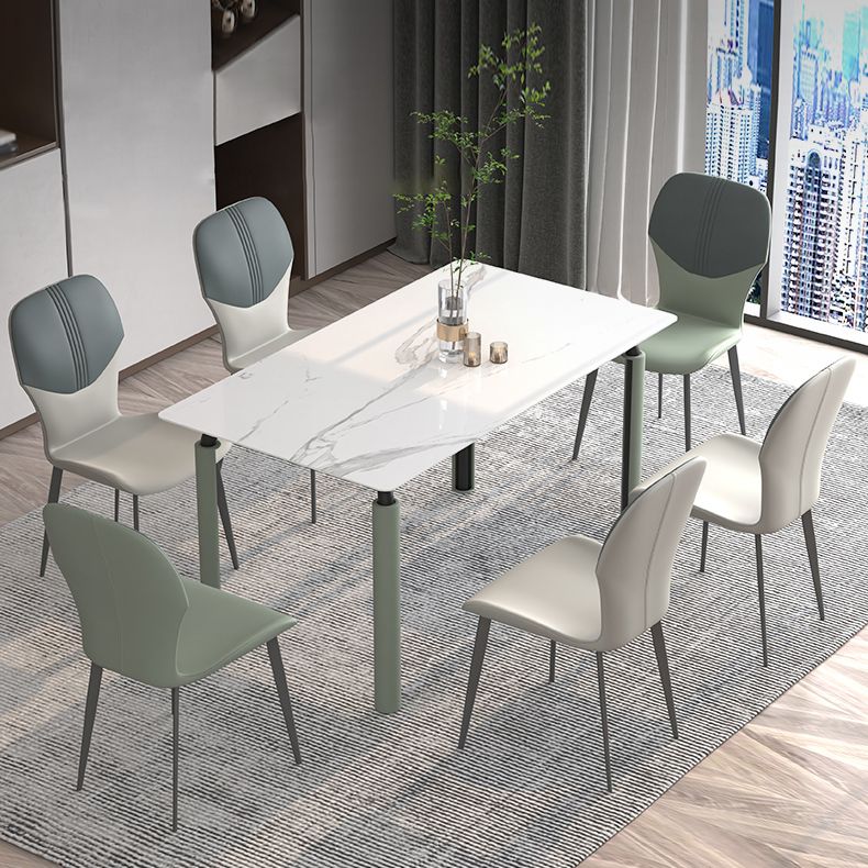 Contemporary Style Metal Dining Chairs Wingback Side Chairs for Kitchen Clearhalo ' kitchen&dining_furn' 'Dining Chairs' 'Dining Tables & Seating' 'dining_chair' 'furn' 'furn_dining_chair' 'Furniture' 'furniture_dining_chair' 'Kitchen & Dining Furniture' 'kitchen' 1200x1200_ccc88409-3271-430c-8400-fd6ab9060e50