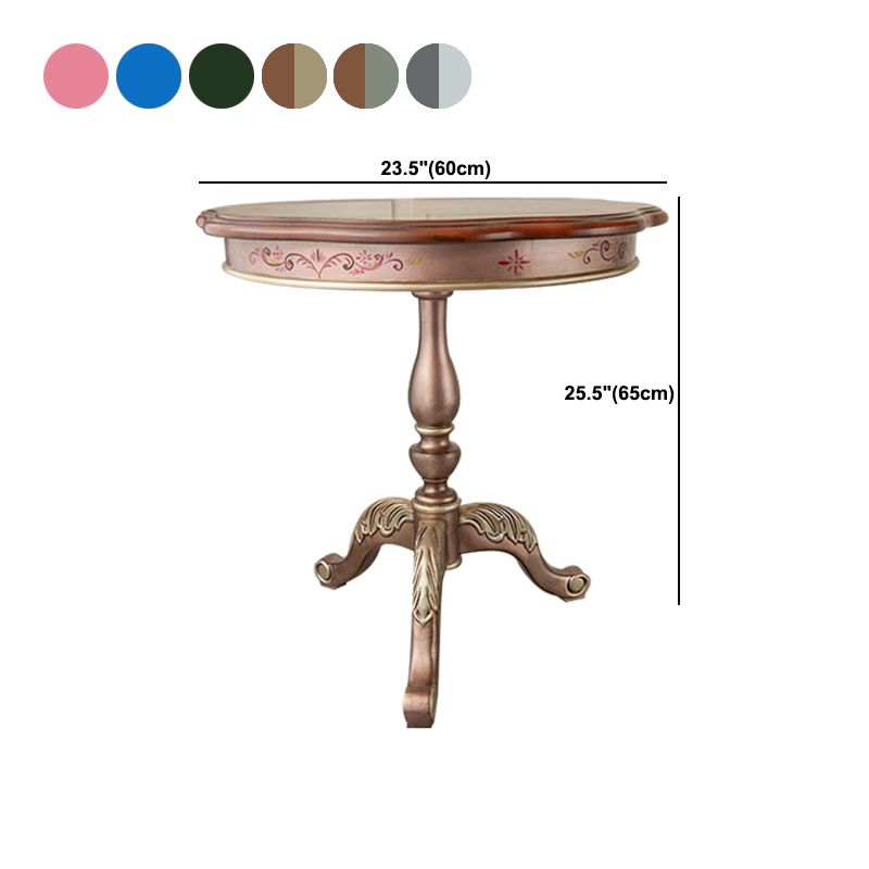 Mesa de madera maciza redonda de estilo tradicional con 3 patas Mesa base