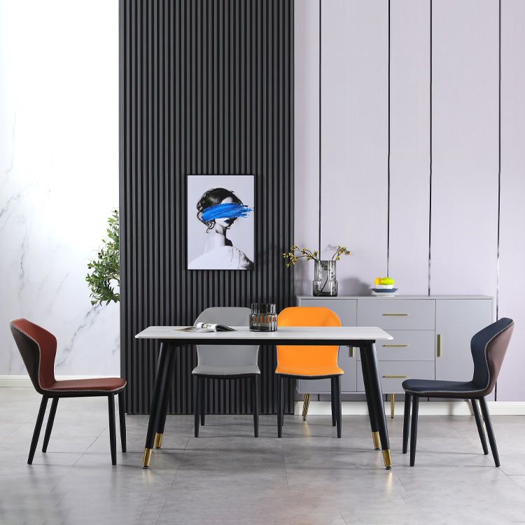 Scandinavian Home Side Chair Indoor Wingback Metal Armless Dining Room Chair Clearhalo ' kitchen&dining_furn' 'Dining Chairs' 'Dining Tables & Seating' 'dining_chair' 'furn' 'furn_dining_chair' 'Furniture' 'furniture_dining_chair' 'Kitchen & Dining Furniture' 'kitchen' 1200x1200_ccc99940-4567-4976-9ed7-ed23e4076553