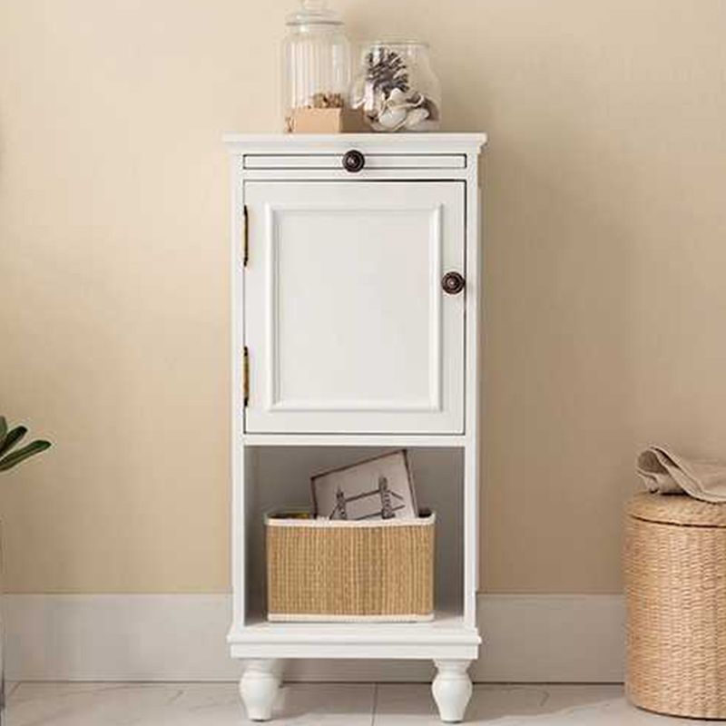 15.7" W 1 - Door Accent Cabinet in Rubberwood with Open Storage Clearhalo 'Cabinets & Chests' 'cabinets_chests' 'furn' 'furn_cabinets_chests' 'Furniture' 'Living Room Furniture' 1200x1200_ccc9bfa2-9a29-4238-8017-e372f1585bba