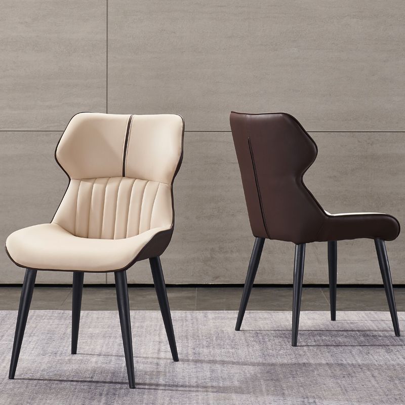 Minimalist Design Arm Wingback Side Chairs Faux Leather Side Chair Clearhalo 'Dining Chairs' 'Dining Tables & Seating' 'dining_chair' 'furn' 'furn_dining_chair' 'Furniture' 'Kitchen & Dining Furniture' 1200x1200_cccabbbc-3e3f-4796-adf2-5f9eee78338b