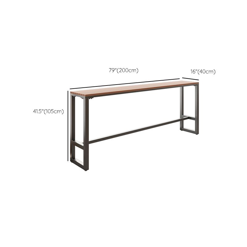 Juego de pub de madera de fabricación industrial, mesa de bar rectangular de 1/5 piezas con taburetes de metal