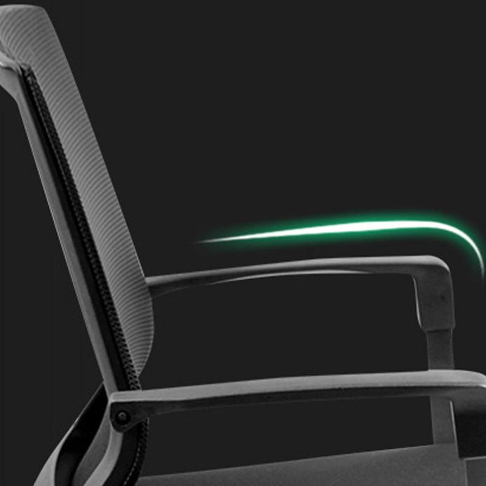 Modern Wheels Arm Chair Microfiber Black Conference Mid-Back Chair Clearhalo 'furn' 'furn_office_chair' 'Furniture' 'Office Chairs' 'Office Furniture' 'office_chair' 1200x1200_ccccb23c-21fa-45fc-924a-730d41a05e6c