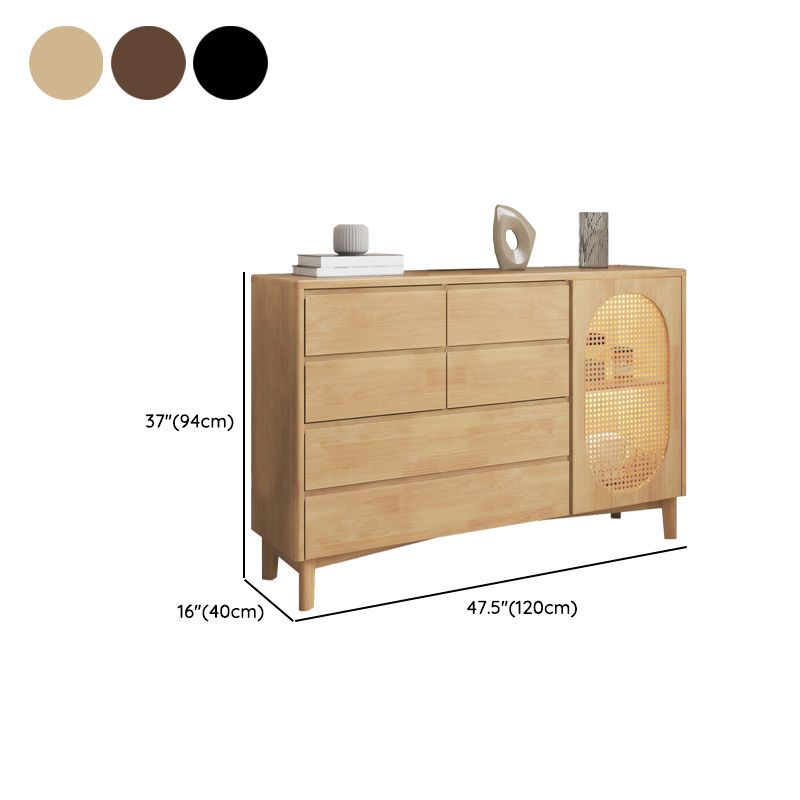 Modern Sideboard Rubberwood Sideboard Cabinet with Doors for Dining Room Clearhalo 'buffet_sideboard' 'Buffets & Sideboards' 'furn' 'furn_buffet_sideboard' 'Furniture' 'Kitchen & Dining Furniture' 1200x1200_cccd1ecf-10a2-4979-a110-210bf7c9be77
