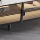 Console TV contemporanea, supporto TV in finto legno con 2 cassetti