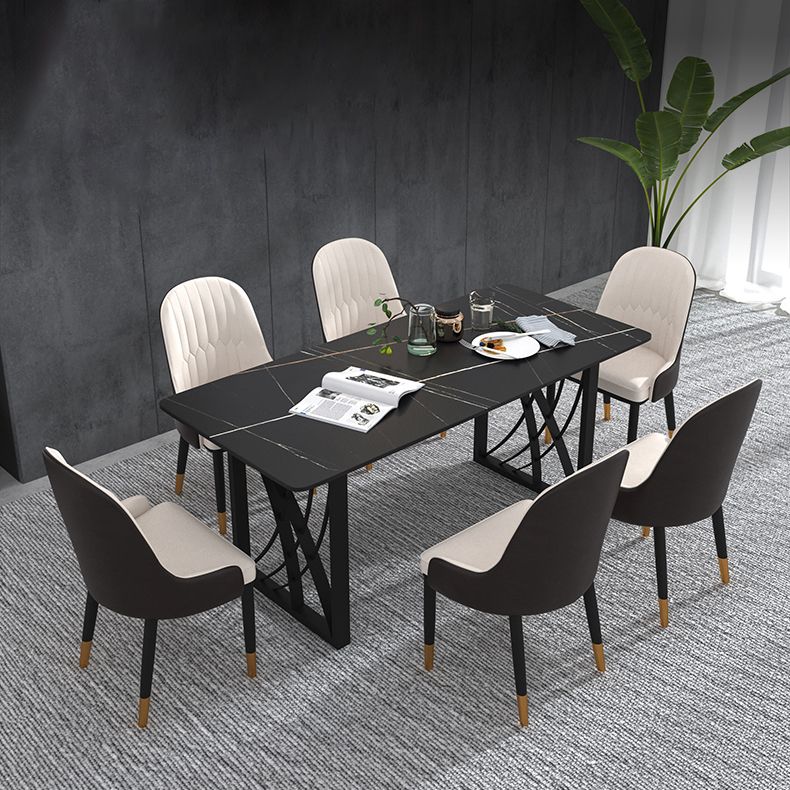 1/2/4/5/7 Pieces Dinette Set Modern Sintered Stone Dining Table Set with Chairs Clearhalo 'Dining Room Sets' 'Dining Tables & Seating' 'dining_room_set' 'furn' 'furn_dining_room_set' 'Furniture' 'furniture_dining_room_set' 'Kitchen & Dining Furniture' 'kitchen&dining_furn' 'kitchen' 1200x1200_ccce65b6-0695-4592-b7f0-4cde501ad396