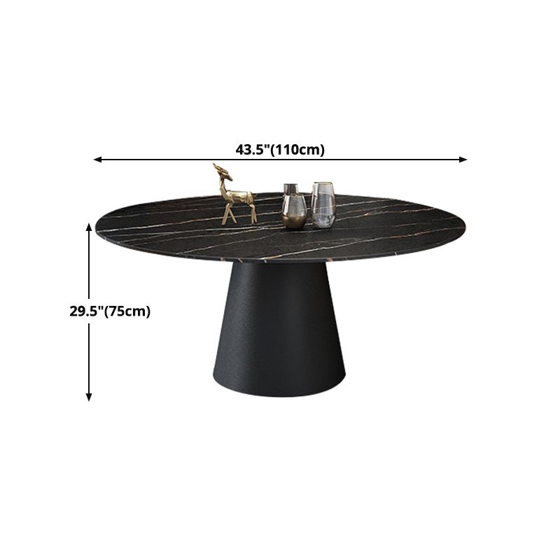 Modern Style Round Furniture Stone Dining Site Table with Pedestal Base Clearhalo ' dining_table' 'Dining Tables & Seating' 'Dining Tables' 'furn' 'furn_dining_table' 'Furniture' 'furniture_dining_table' 'Kitchen & Dining Furniture' 'kitchen&dining_furn' 'kitchen' 'kitchen_dining_table' 1200x1200_ccd19af3-7d19-4d14-a9d3-ec083df4e261