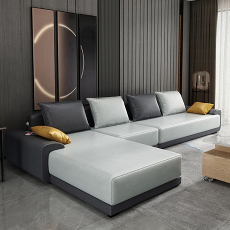 Modern Cushions Pillow Top Arm Sectional with Slipcovered for Living Room Clearhalo 'furn' 'furn_sectionals' 'Furniture' 'furniture_sectionals' 'kitchen' 'kitchen_sectionals' 'Living Room Furniture' 'Sectionals' 1200x1200_ccd2bc53-ea7d-4a7f-8fa1-166a229e5c4e