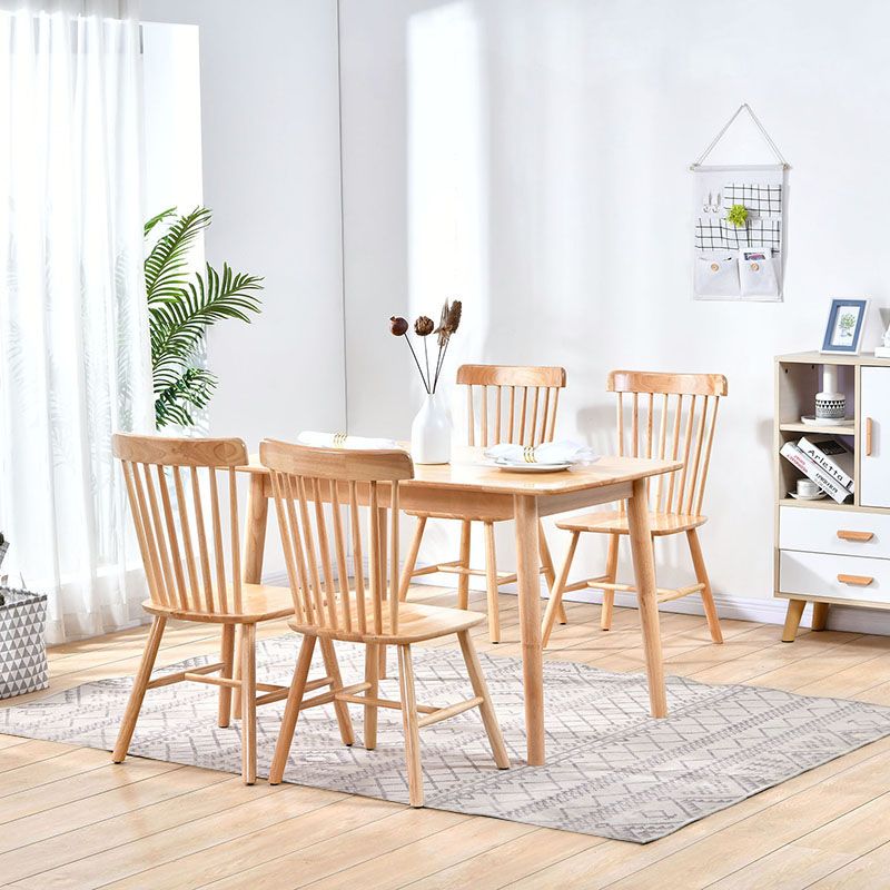 Contemporary Solid Wood Standard Dining Set Rectangle Kitchen Dining Set with 4 Legs Table Clearhalo 'Dining Room Sets' 'Dining Tables & Seating' 'dining_room_set' 'furn' 'furn_dining_room_set' 'Furniture' 'furniture_dining_room_set' 'Kitchen & Dining Furniture' 'kitchen&dining_furn' 'kitchen' 1200x1200_ccd2eb0a-74d9-4074-aa99-7d3113b5f22b