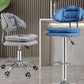 Scandinavian Metal Stool Upholstered Seat Counter Stool in Matte Finish