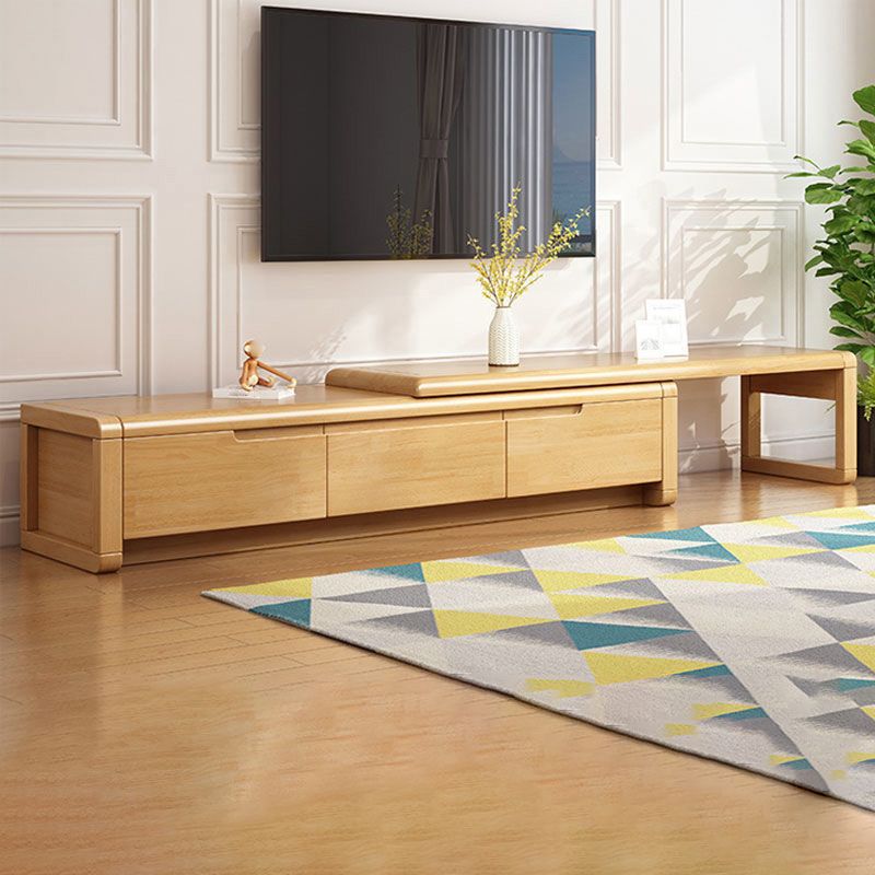 Traditionelle Rubberwood Media Console Matte Finish Holz -TV -Medien stehen mit Schubladen