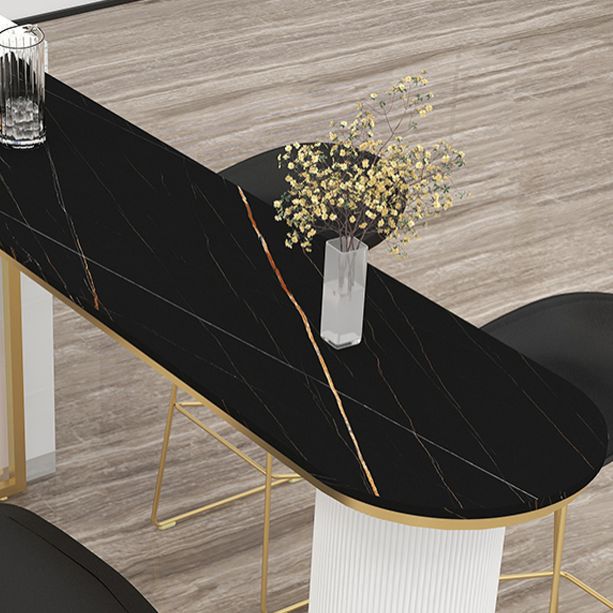 Contemporary Bar Dining Table Indoor Double Pedestal Bar Height Table Clearhalo 'Bar Furniture' 'Bar Tables' 'bar_tables' 'furn' 'furn_bar_tables' 'Furniture' 'furniture_bar_tables' 'Kitchen & Dining Furniture' 'kitchen&dining_furn' 'kitchen' 1200x1200_ccd86c83-fe61-4dc4-8808-d286624b314c