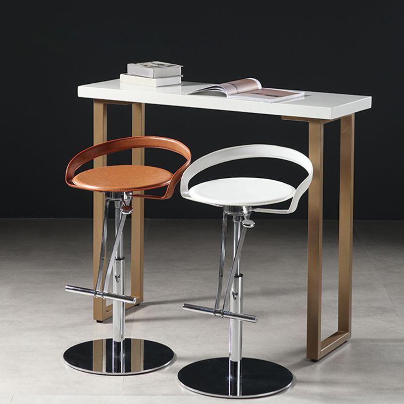 Taburetes modernos de barra ajustable taburetes de barra de respaldo de cuero para comedor