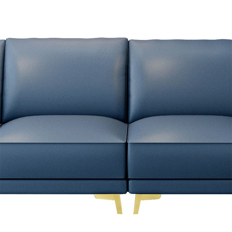 Modern Genuine Leather Sectional Square Arm Sofa with Removable Cushions Clearhalo 'furn' 'furn_sectionals' 'Furniture' 'furniture_sectionals' 'Living Room Furniture' 'Sectionals' 1200x1200_ccd94108-05d6-436d-b2ac-8d591ac1ed74