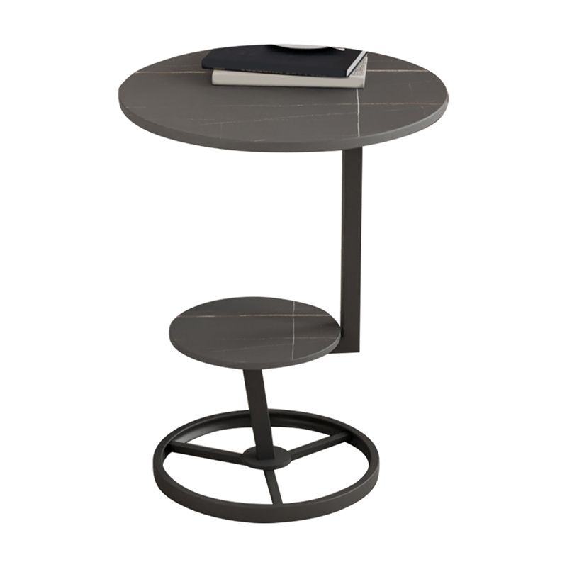Modern Abstract Corner Table Round Slate Side End Table for Living Room Clearhalo 'Coffee & Accent Tables' 'End & Side Tables' 'end_side_tables' 'furn' 'furn_end_side_tables' 'Furniture' 'Living Room Furniture' 1200x1200_ccd96cc2-83cf-4906-8f47-7d8b0f8a6e79