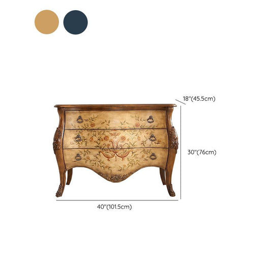 Traditional Wooden Dresser Horizontal 3 Drawers Chest without Mirror