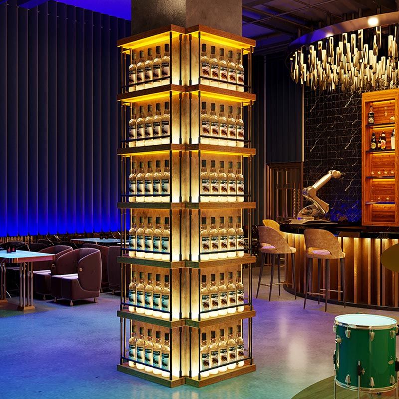 Pastel de vino de metal moderno con estante de soporte de vino de piso de estante para restaurantes