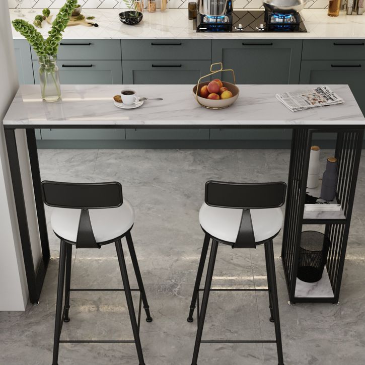 White Marble Kitchen Counter-height Pub Table Rectangle Bar Dining Table Clearhalo 'Bar Furniture' 'Bar Tables' 'bar_tables' 'furn' 'furn_bar_tables' 'Furniture' 'furniture_bar_tables' 'Kitchen & Dining Furniture' 'kitchen&dining_furn' 'kitchen' 1200x1200_ccd9cfc2-12a7-4dd9-b579-89a2479aa35a