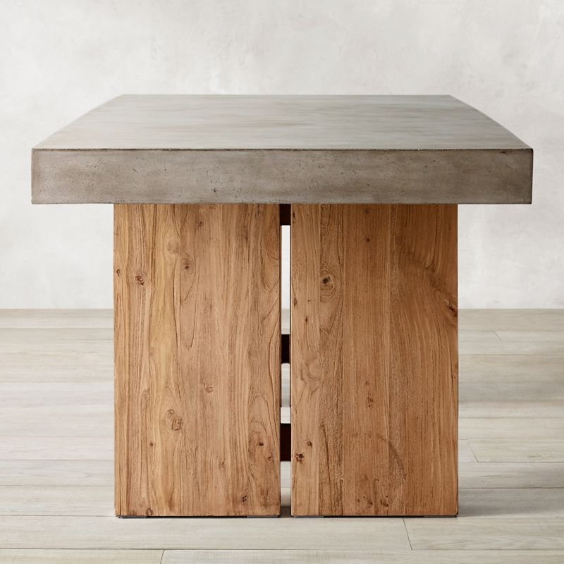 Modern Rectangle Dining table Solid Wood Double Pedestal Table in Grey Clearhalo 'Dining Tables & Seating' 'Dining Tables' 'dining_table' 'furn' 'furn_dining_table' 'Furniture' 'furniture_dining_table' 'Kitchen & Dining Furniture' 'kitchen' 'kitchen_dining_table' 1200x1200_ccda04e2-749a-493c-b44b-d40858bdfc22