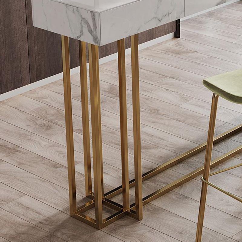 Nordic Glam Sintered Stone Table Rectangle Bar Counter Table for Home Clearhalo 'Bar Furniture' 'Bar Tables' 'bar_tables' 'furn' 'furn_bar_tables' 'Furniture' 'furniture_bar_tables' 'Kitchen & Dining Furniture' 1200x1200_ccdb1e16-4bdc-4699-bc4c-17da488d26a9