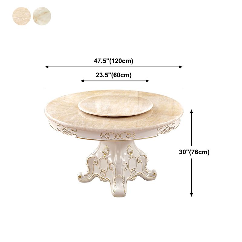 Oak Wood Victorian Round Table Faux Marble Top Dining Table with Pedestal Base Clearhalo 'Dining Tables & Seating' 'Dining Tables' 'dining_table' 'furn' 'furn_dining_table' 'Furniture' 'furniture_dining_table' 'Kitchen & Dining Furniture' 'kitchen' 'kitchen_dining_table' 1200x1200_ccdb25e3-6948-4bc6-852b-a044bf372b82
