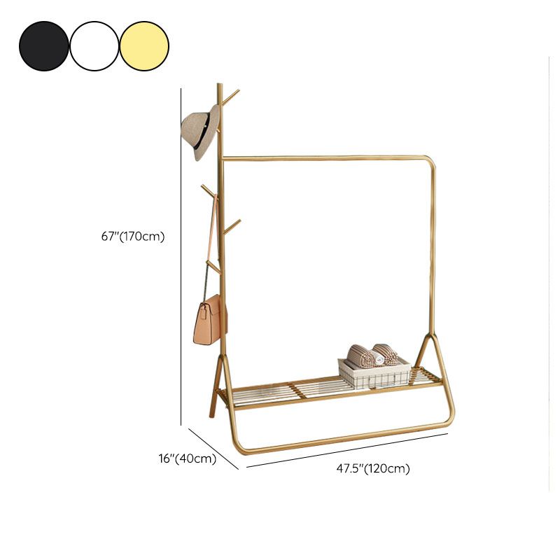 Modern Hall Stand Metal Hanging Rail Stanking y 5 ganchos Kit de entrada