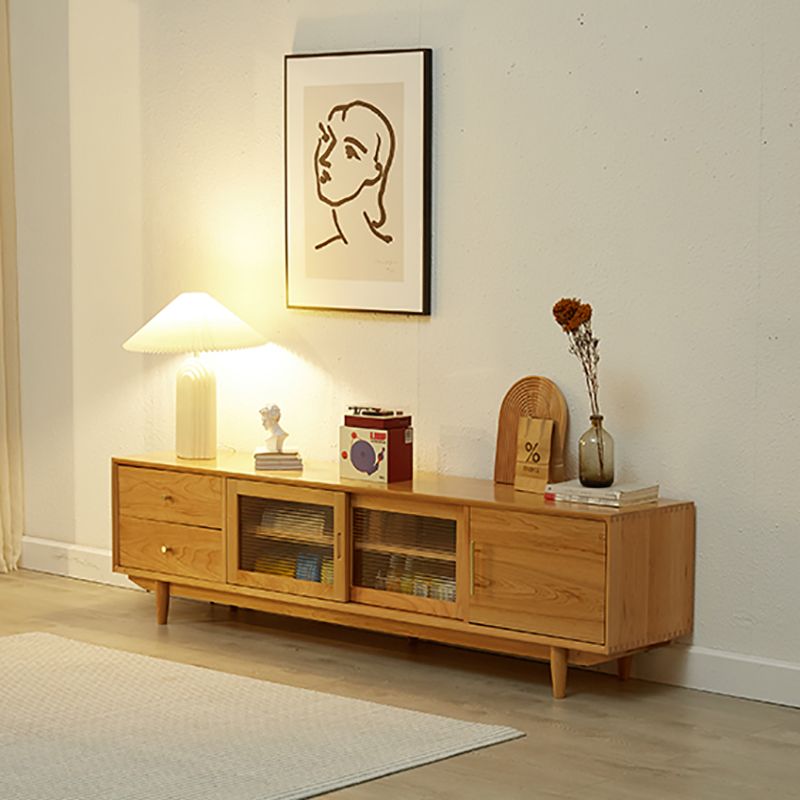 Scandinavian TV Media Console Solid Wood TV Stand for Living Room Clearhalo 'furn' 'furn_tv_stands_entertainment_centers' 'Furniture' 'Living Room Furniture' 'TV Stands & Entertainment Centers' 'TV Stands & Media Storage Furniture' 'tv_stands_entertainment_centers' 1200x1200_ccdc81e4-496b-4e1c-aa83-d7276828dac6