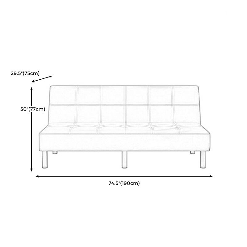 Contemporary Tufted Back Standard Couch Linen/Faux Leather Armless Sofa Bed Clearhalo 'furn' 'furn_sofas' 'Furniture' 'furniture_sofas' 'Living Room Furniture' 'Sofa' 'sofas' 1200x1200_ccdccc9a-415c-43ce-b642-84eb0bb15a45