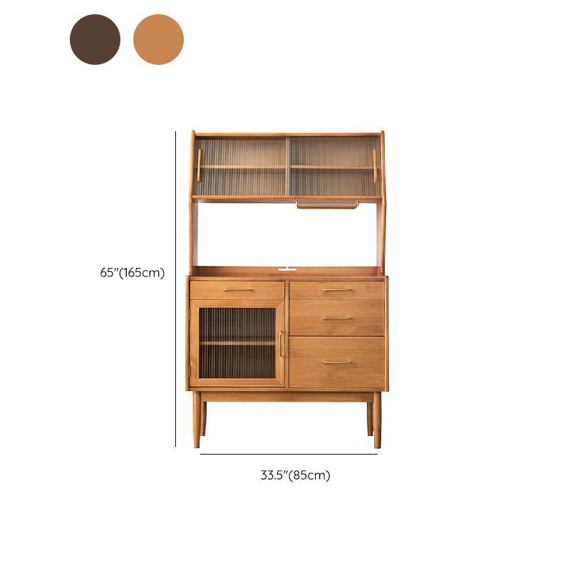 Modern Sideboard Pine Solid Wood Sliding Doors Buffet Table with 4 Drawers and 3 Doors Clearhalo 'buffet_sideboard' 'Buffets & Sideboards' 'furn' 'furn_buffet_sideboard' 'Furniture' 'Kitchen & Dining Furniture' 1200x1200_ccdcf5c6-2c47-40d3-b6ce-9d0cef51ddf4