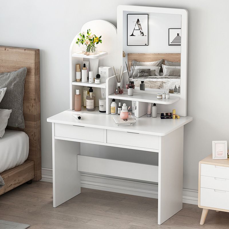 Vanity in legno con cassetti e mensole tavolo da trucco vanità con specchio