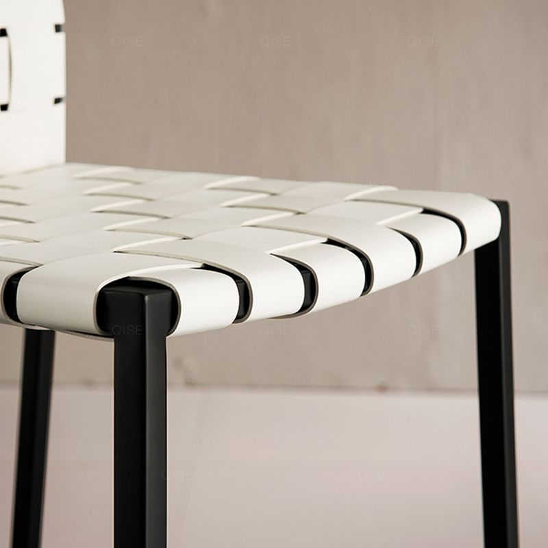 Sgabelli da bar contemporanei in finta pelle in pelle con base in metallo