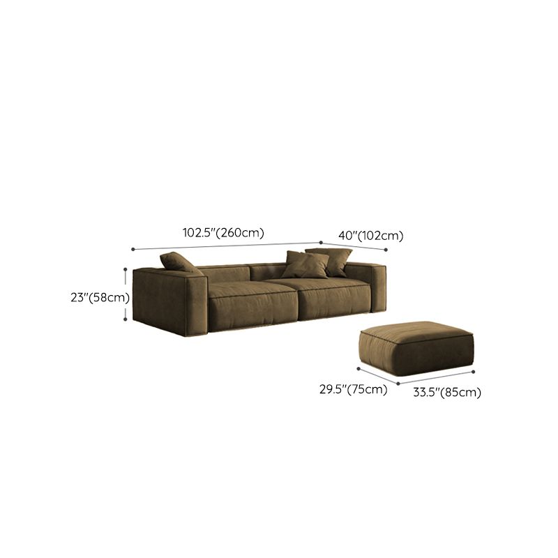 リビングルームの茶色の現代の染色抵抗性四角い腕ソファ