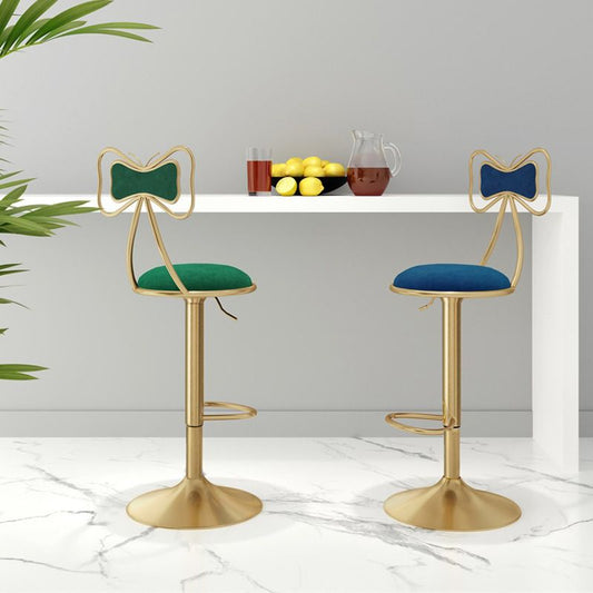 Glam Adjustable Swivel Barstool Matte Finish Velvet Home Stool Clearhalo 'Bar Furniture' 'Bar Stools' 'bar_stools' 'furn' 'furn_bar_stools' 'Furniture' 'furniture_bar_stools' 'Kitchen & Dining Furniture' 1200x1200_cce014b4-8661-417e-b8c0-95d2754bde83