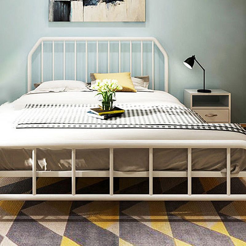 Solid Color Metal Open-Frame Bed Glam Slat Bed with Headboard Clearhalo 'Bedroom Furniture' 'Beds' 'furn' 'furn_beds' 'Furniture' 1200x1200_cce05c0f-8fea-4c2d-9c6b-ebad1fe64d8a