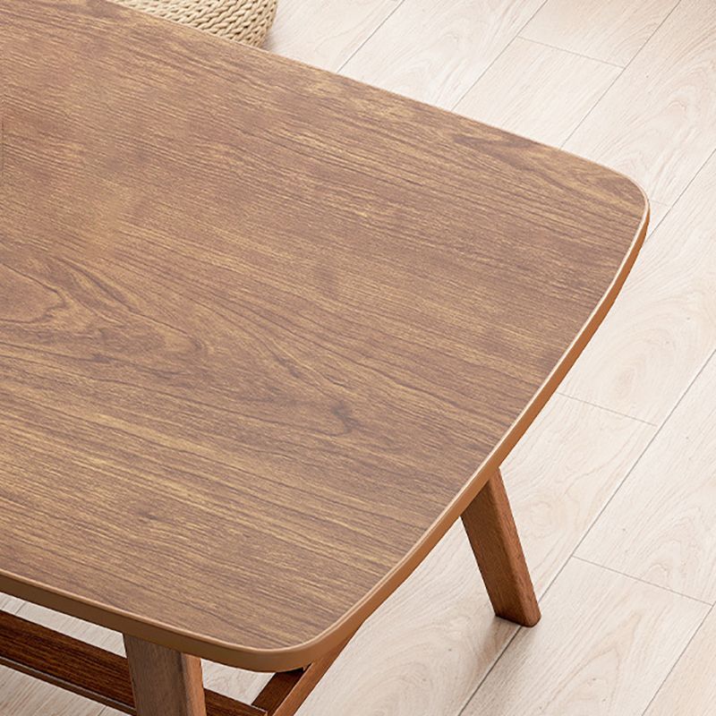 Salontafel met 4 poten, houten rechthoek, 1 salontafel met opbergplank