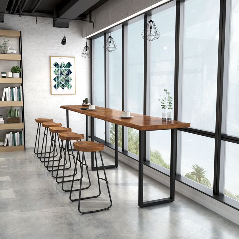 Indoor Industrial Bar Dining Table Rectangle Pine Wood Bar Table Clearhalo 'Bar Furniture' 'Bar Tables' 'bar_tables' 'furn' 'furn_bar_tables' 'Furniture' 'Kitchen & Dining Furniture' 1200x1200_cce16448-87c3-42e2-8728-4fdd6b9b3804