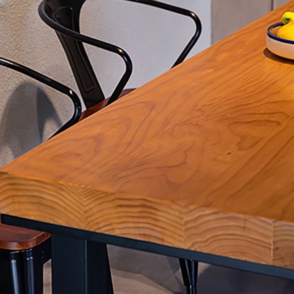 Industrial Rectangle Shape Dinette Set Solid Wood Top Dining Table Furniture for Dining Room Clearhalo 'Dining Room Sets' 'Dining Tables & Seating' 'dining_room_set' 'furn' 'furn_dining_room_set' 'Furniture' 'furniture_dining_room_set' 'Kitchen & Dining Furniture' 'kitchen&dining_furn' 'kitchen' 1200x1200_cce1a69a-55c7-4dec-bbac-eb7e081a700f