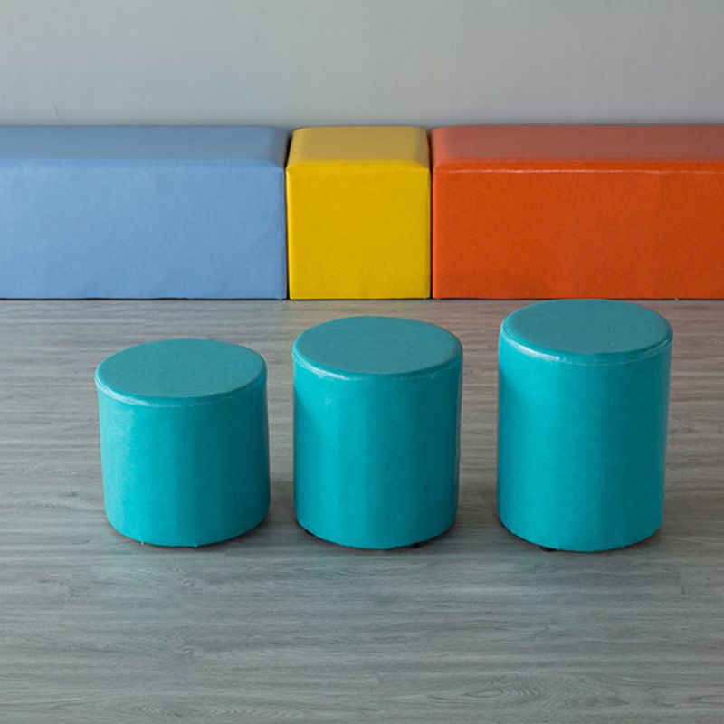 Modern Pouf Ottoman PU Leather Upholstered Solid Color Cylinder Shape Ottoman Clearhalo 'furn' 'furn_ottomans_poufs' 'Furniture' 'Living Room Furniture' 'Ottomans & Poufs' 'ottomans_poufs' 1200x1200_cce1f269-293b-434b-8cfc-33531b083a17