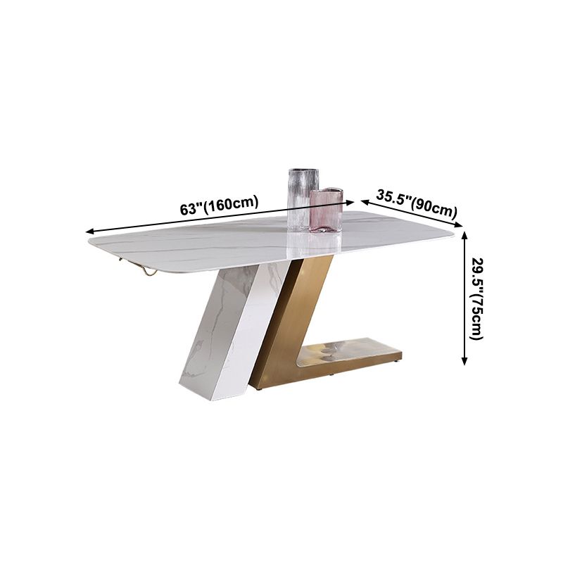 Metal Traditional Luxury Rectangle Dining Table Sintered Stone Dining Table for Home Clearhalo ' dining_table' 'Dining Tables & Seating' 'Dining Tables' 'furn' 'furn_dining_table' 'Furniture' 'furniture_dining_table' 'Kitchen & Dining Furniture' 'kitchen&dining_furn' 'kitchen' 'kitchen_dining_table' 1200x1200_cce24041-dd1c-4cb8-acb8-04eec84dedc6