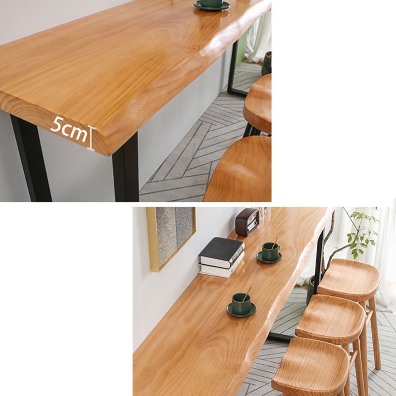 PIne Wood Bar Dining Table Modern Bar Table with Sled Base for Milk Tea Shop Kitchen Clearhalo 'Bar Furniture' 'Bar Tables' 'bar_tables' 'furn' 'furn_bar_tables' 'Furniture' 'furniture_bar_tables' 'Kitchen & Dining Furniture' 1200x1200_cce2b1f9-d545-49fb-9ab3-67f1baae0dfa