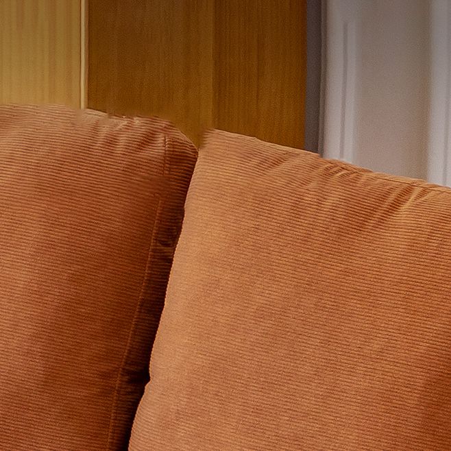 Stationary Settee Square Arm Metal Frame Sofa for Living Room