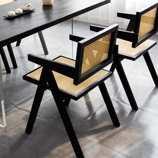 Mobili in legno massiccio contemporaneo 1/2/5 pezzi tavolo da pranzo set in nero