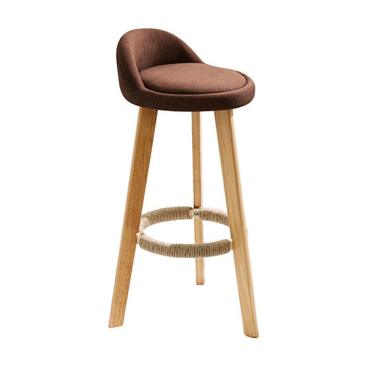 Modern Fabric Footrest Bar Stool Indoor Low Back Round Counter Stool with Wood Legs Clearhalo 'Bar Furniture' 'Bar Stools' 'bar_stools' 'furn' 'furn_bar_stools' 'furniture_bar_stools' 'Kitchen & Dining Furniture' 'kitchen&dining_furn' 'kitchen' 'kitchen_furn' Furniture' 1200x1200_cce61c13-10ab-4e55-9e49-8ea877372c8e