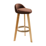 Modern Fabric Footrest Bar Stool Indoor Low Back Round Counter Stool with Wood Legs Clearhalo 'Bar Furniture' 'Bar Stools' 'bar_stools' 'furn' 'furn_bar_stools' 'furniture_bar_stools' 'Kitchen & Dining Furniture' 'kitchen&dining_furn' 'kitchen' 'kitchen_furn' Furniture' 1200x1200_cce61c13-10ab-4e55-9e49-8ea877372c8e