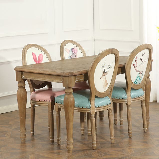 French Country Upholstered Armless Chair Home Solid Wood Dining Chair Clearhalo 'Dining Chairs' 'Dining Tables & Seating' 'dining_chair' 'furn' 'furn_dining_chair' 'Furniture' 'Kitchen & Dining Furniture' 1200x1200_cce76b1c-8846-4a36-8907-6c779fb69e00