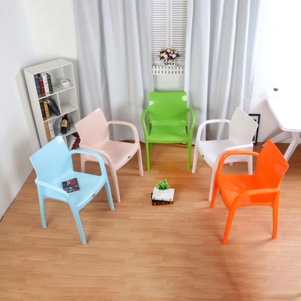 Contemporary Style Kitchen Dining Chairs Stackable Dining Arm Chairs (Set of 4) Clearhalo ' kitchen&dining_furn' 'Dining Chairs' 'Dining Tables & Seating' 'dining_chair' 'furn' 'furn_dining_chair' 'Furniture' 'furniture_dining_chair' 'Kitchen & Dining Furniture' 'kitchen' 1200x1200_cce99015-a04a-4c6e-9da6-920a9dca6b3e