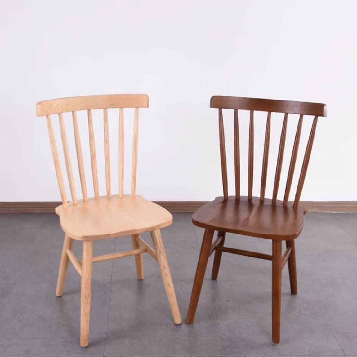 Scandinavian Wood Armless Kitchen Dining Chairs Windsor Back Chair Clearhalo 'Dining Chairs' 'Dining Tables & Seating' 'dining_chair' 'furn' 'furn_dining_chair' 'Furniture' 'furniture_dining_chair' 'Kitchen & Dining Furniture' 1200x1200_cce9faf1-e537-4d23-a860-64f2932286e9