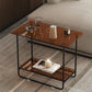 Mesa lateral superior de vidrio rectángulo 21.65 "Mesa de base de trineo de metal de alto con estante