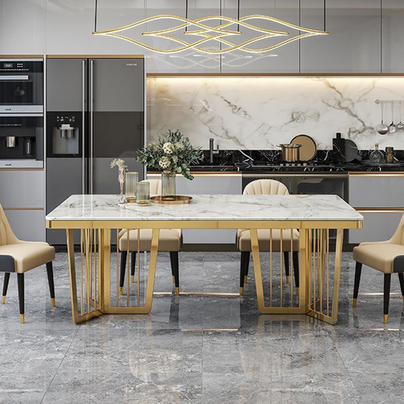 Dinner Room Luxury Dining Table Kitchen Metal Base Dining Table Clearhalo 'Dining Tables & Seating' 'Dining Tables' 'dining_table' 'furn' 'furn_dining_table' 'Furniture' 'Kitchen & Dining Furniture' 1200x1200_ccebe428-ce38-419b-b576-b700bc8dd0ea